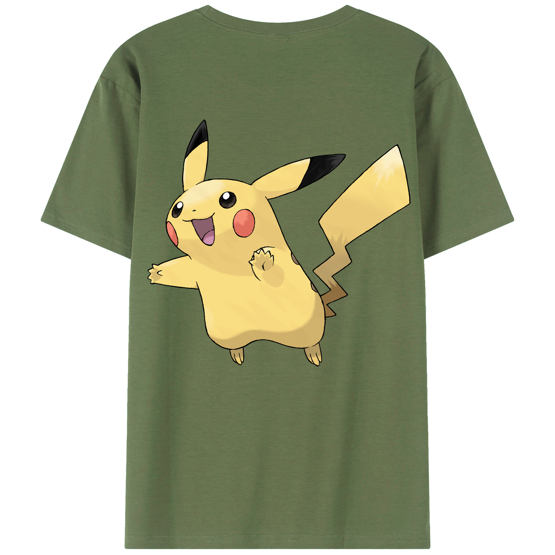（画像用） ポケットモンスター Pokémon 綿100％ メンズ半袖Tシャツ（バックプリント） 通気性